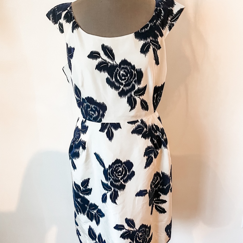 Kate Spade Navy Velvet Floral Print Josie Dress